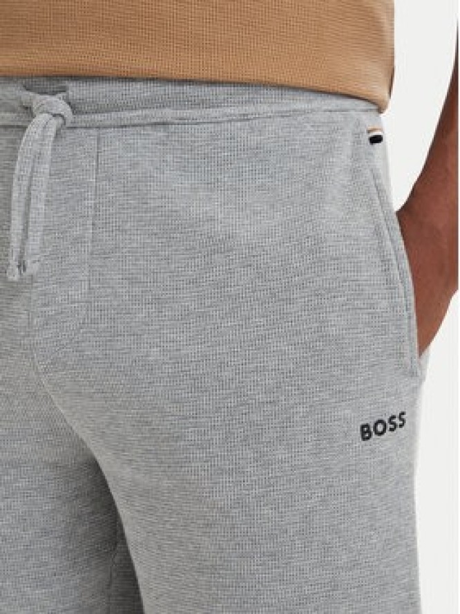 BOSS Szorty sportowe Waffle 50535884 Szary ciemny Regular Fit