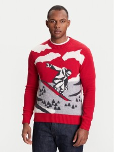 United Colors Of Benetton Sweter 1244K108R Czerwony Regular Fit