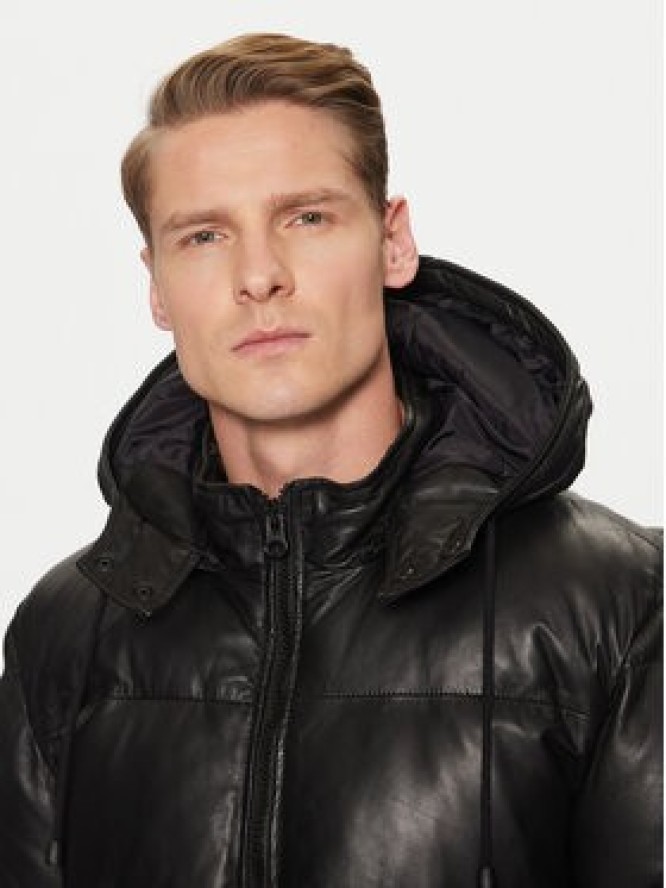 Serge Pariente Kurtka skórzana Vibes Czarny Regular Fit