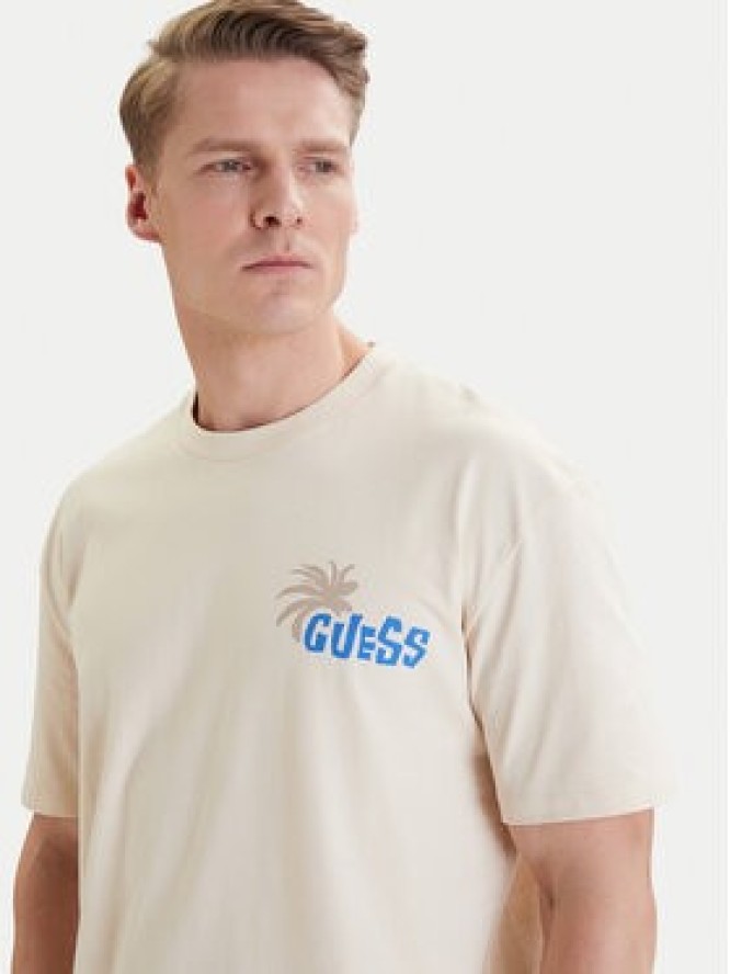 Guess T-Shirt F6GI07 K8FQ4 Beżowy Regular Fit
