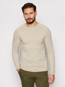 Jack & Jones Sweter Hill 12157321 Beżowy Regular Fit