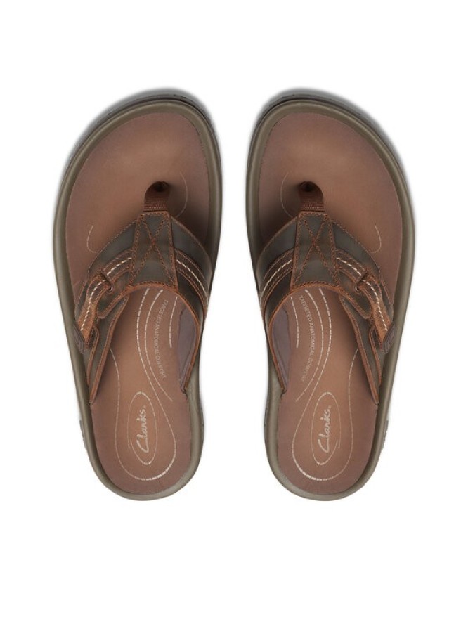 Clarks Japonki Wesley Sun 26176987 Brązowy