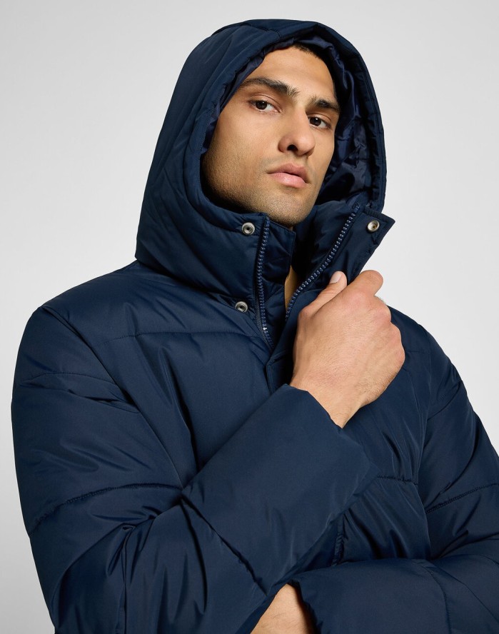 LEE MĘSKA KURTKA ZIMOWA LONG PUFFER JACKET RIVET NAVY 112355663 LD48015599