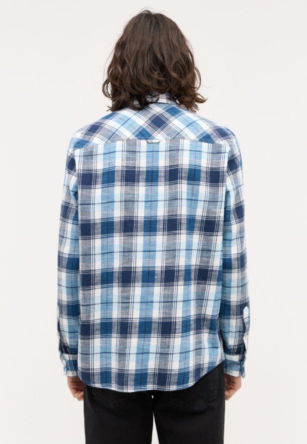 Męska Koszula MUSTANG Eastbridge Multicheck Blue 1014768 12552