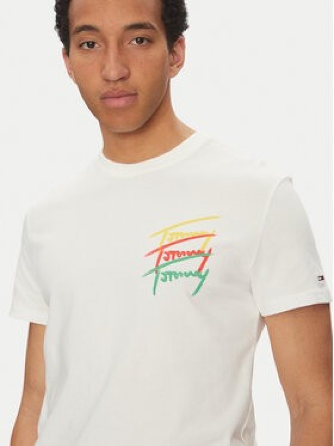 Tommy Jeans T-Shirt Twisted Signature DM0DM20771 Biały Regular Fit