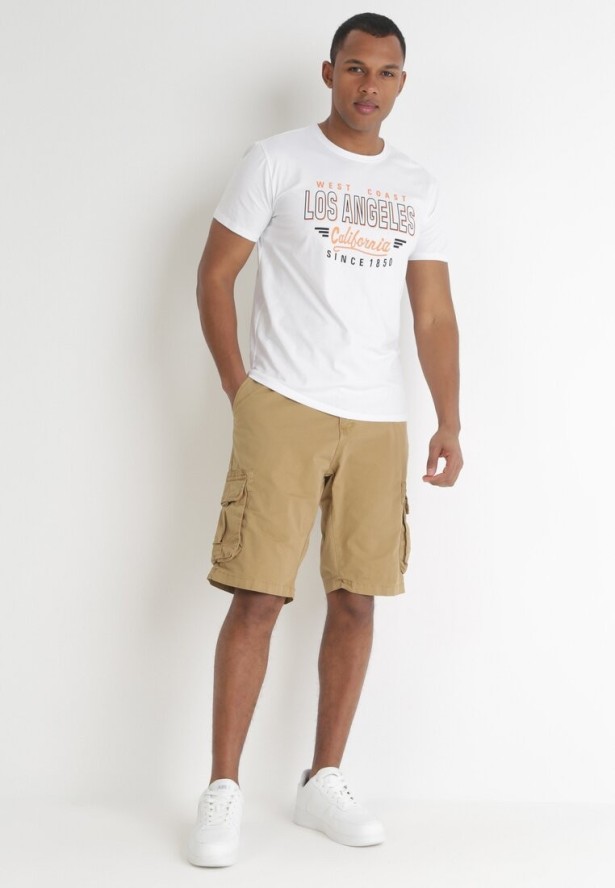 Ciemnobeżowe Bawełniane Szorty Cargo Valesha