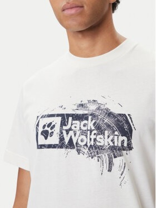 Jack Wolfskin T-Shirt Brand T A64116 Écru Regular Fit