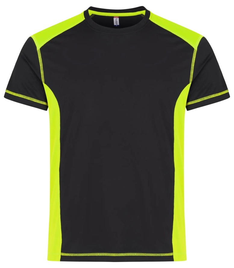 clique Ambition-T kontrastowy T-shirt zwiększona widoczność – Visib Yellow