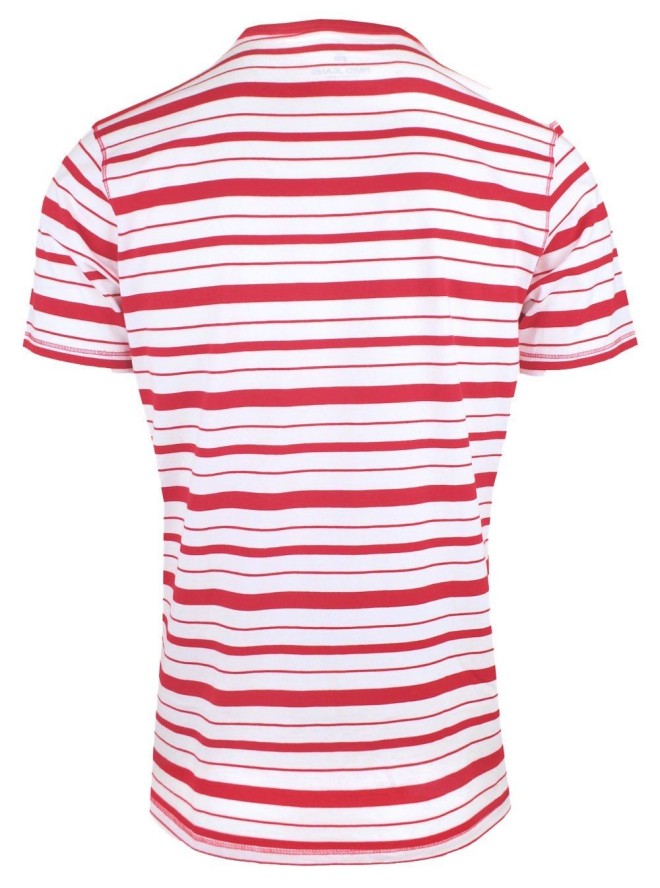 T-Shirt (Koszulka) Męska - Pako Jeans - Biało-Czerwona w Prążek