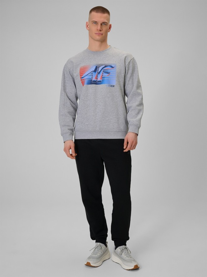 4F Bluza dresowa nierozpinana bez kaptura męska - szara XL