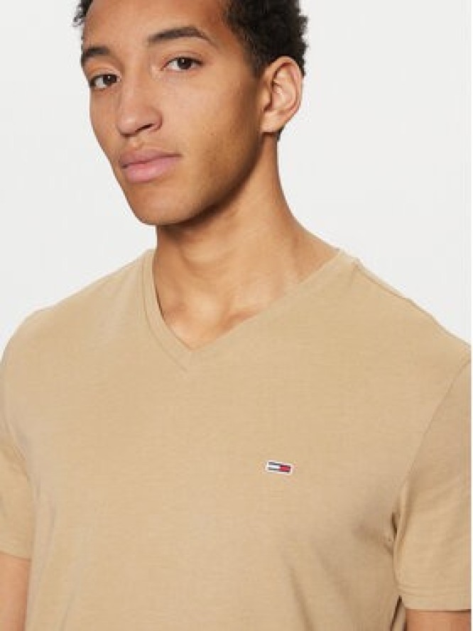 Tommy Jeans T-Shirt Jaspe DM0DM20364 Beżowy Slim Fit