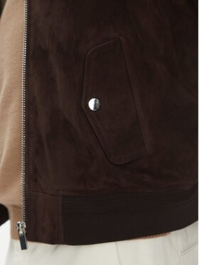 Serge Pariente Kurtka skórzana M888 Brązowy Regular Fit