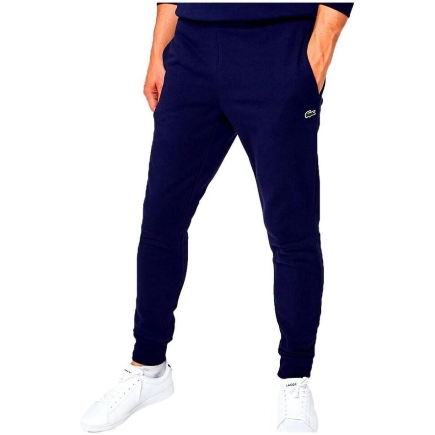 Długie Spodnie Dresowe Fitness Lacoste Ciemnoniebieski