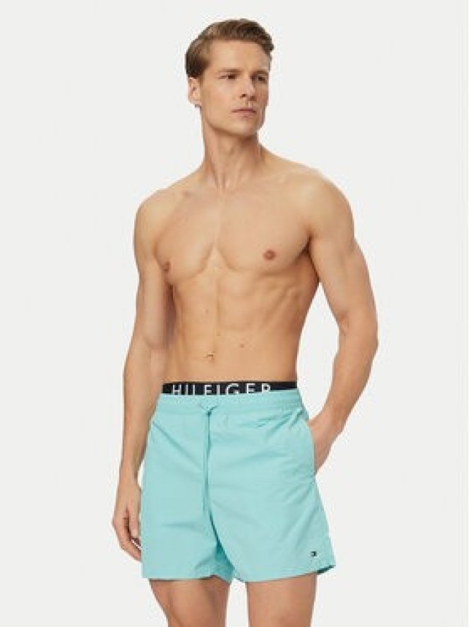 Tommy Hilfiger Szorty kąpielowe UM0UM03749 Turkusowy Regular Fit