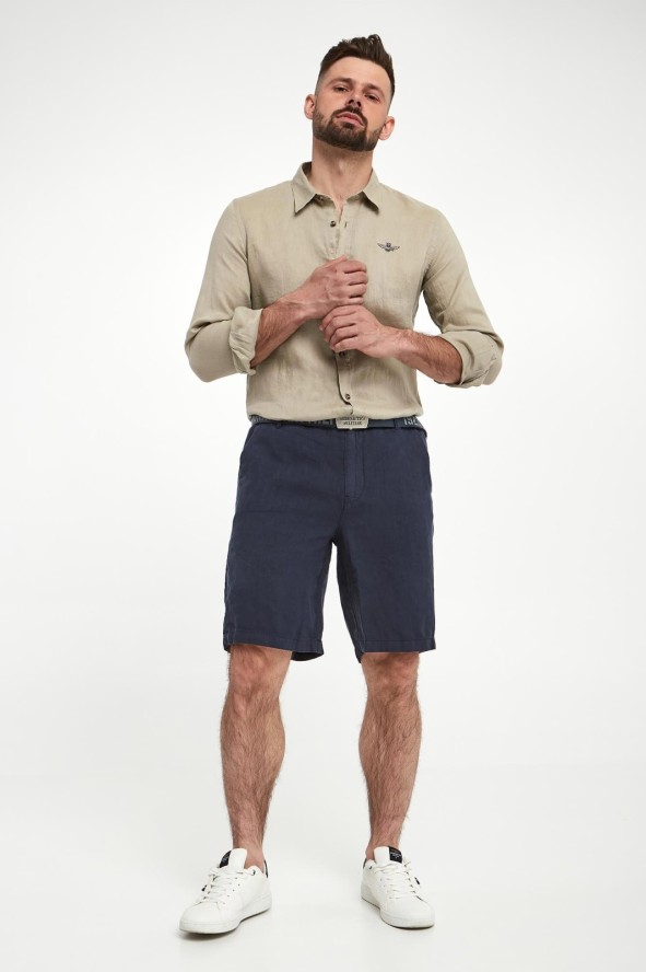 Bermudy męskie lniane AERONAUTICA MILITARE
