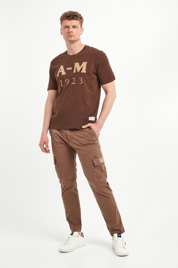 T-shirt męski z haftem AERONAUTICA MILITARE