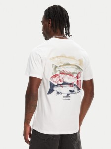 Hunter T-Shirt Raasay Graphic HARM0034251 Biały Regular Fit