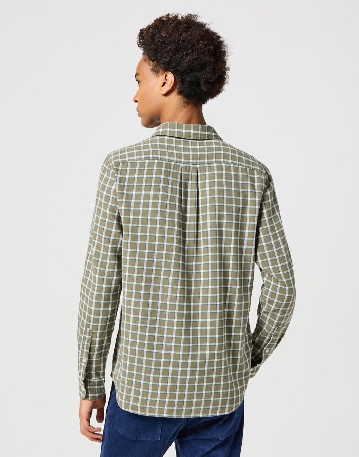 WRANGLER MĘSKA KOSZULA 1 PKT SHIRT DUSTY GREEN 112356770 W5X2017359