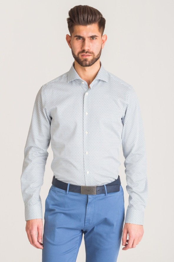 Biała koszula Joop Panko w niebieski wzór