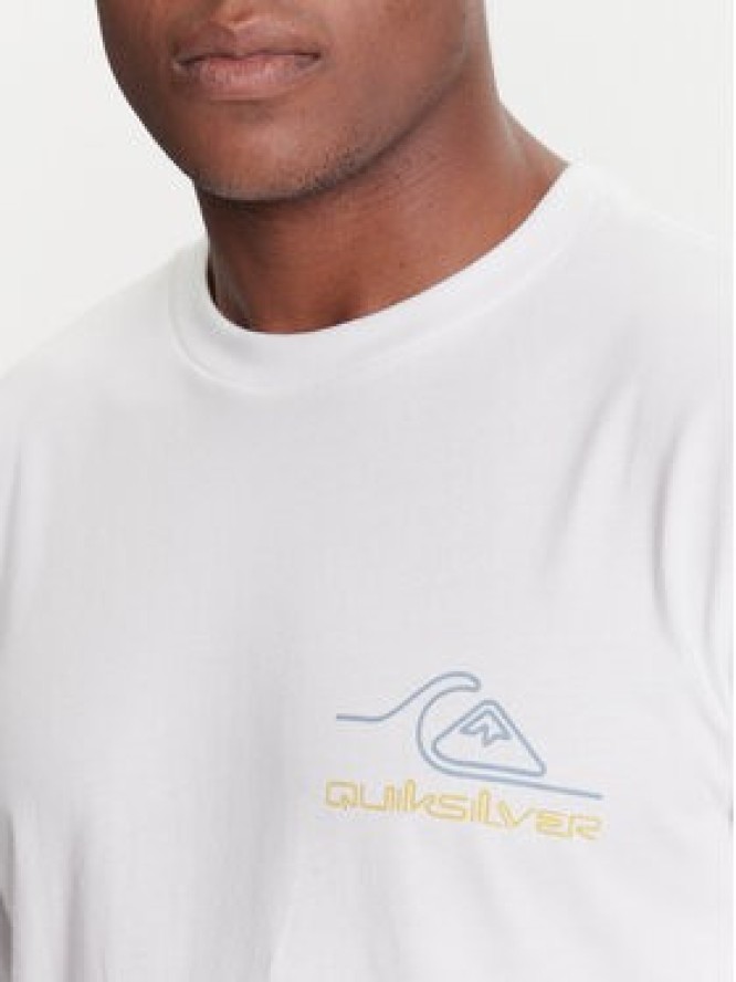 Quiksilver T-Shirt Light Waves Ss EQYZT08175 Biały Comfort Fit