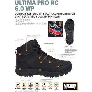 MAGNUM Chaussures d'uniforme homme -Ultima Pro Rc 6.0 - Impermeable - Noir