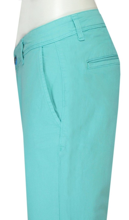 Spodenki Bawełniane, Jasne Turkusowe Szorty Casualowe, Przed Kolano, Męskie