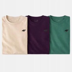 KOSZULKA MĘSKA LIMITOWANA 4F T-SHIRT KOMPLET ZESTAW 3 SZTUKI S M3948 SS26