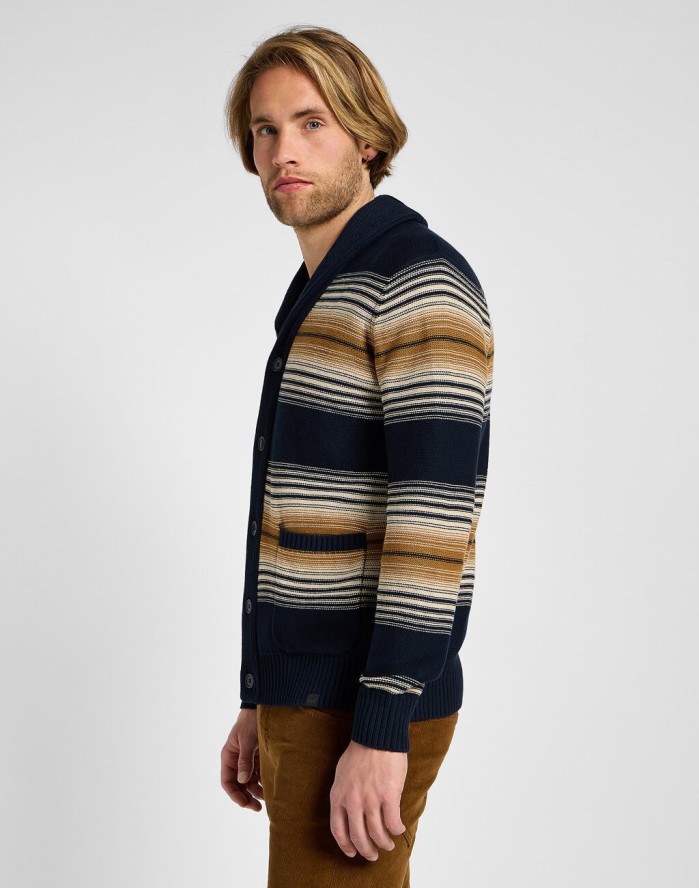 LEE MĘSKI SWETER FRONTIER CARDIGAN NAVY 112357966 LD47013678