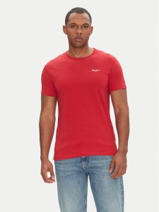 Pepe Jeans T-Shirt Original Basic PM508212 Czerwony Slim Fit
