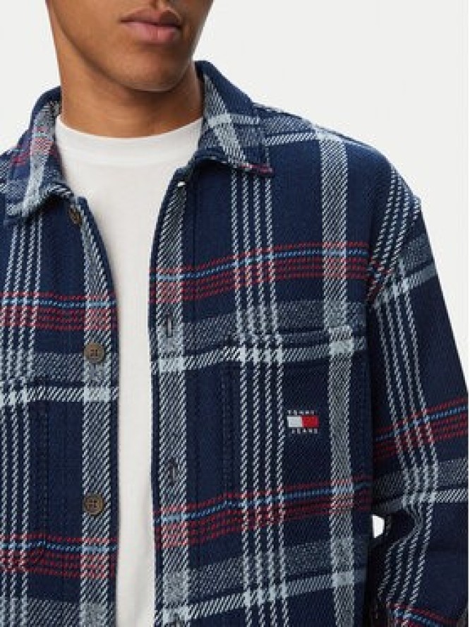 Tommy Jeans Kurtka przejściowa Check DM0DM23135 Granatowy Regular Fit