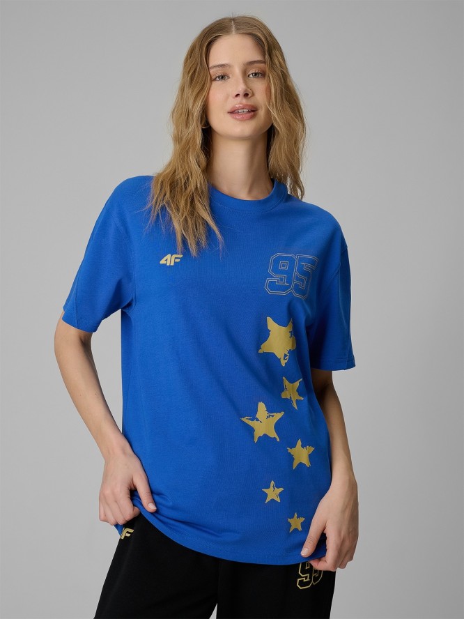 4F T-shirt regular z nadrukiem uniseks 4F x Bartosz Zmarzlik - niebieski S