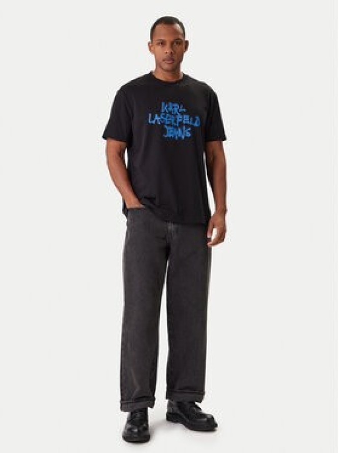 Karl Lagerfeld Jeans T-Shirt B1M17065 Czarny Regular Fit