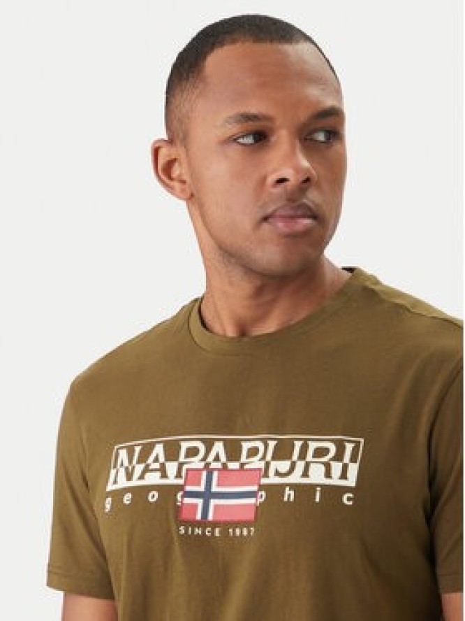 Napapijri T-Shirt S-Aylmer NP0A4HTO Zielony Regular Fit