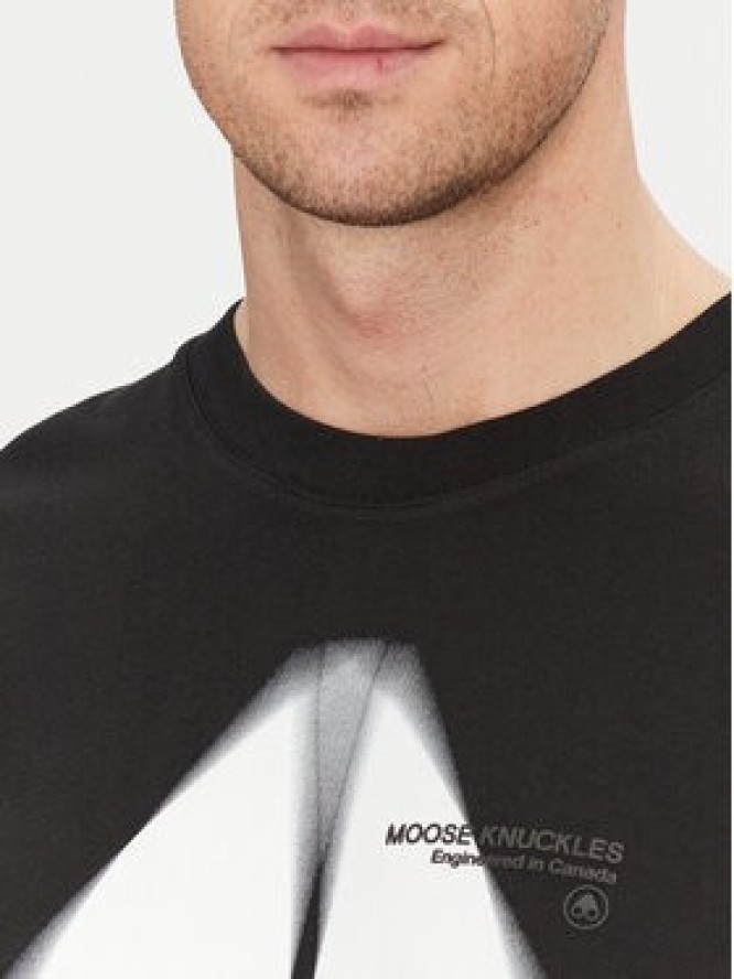 Moose Knuckles T-Shirt Maurice M15MT776 Czarny Standard Fit