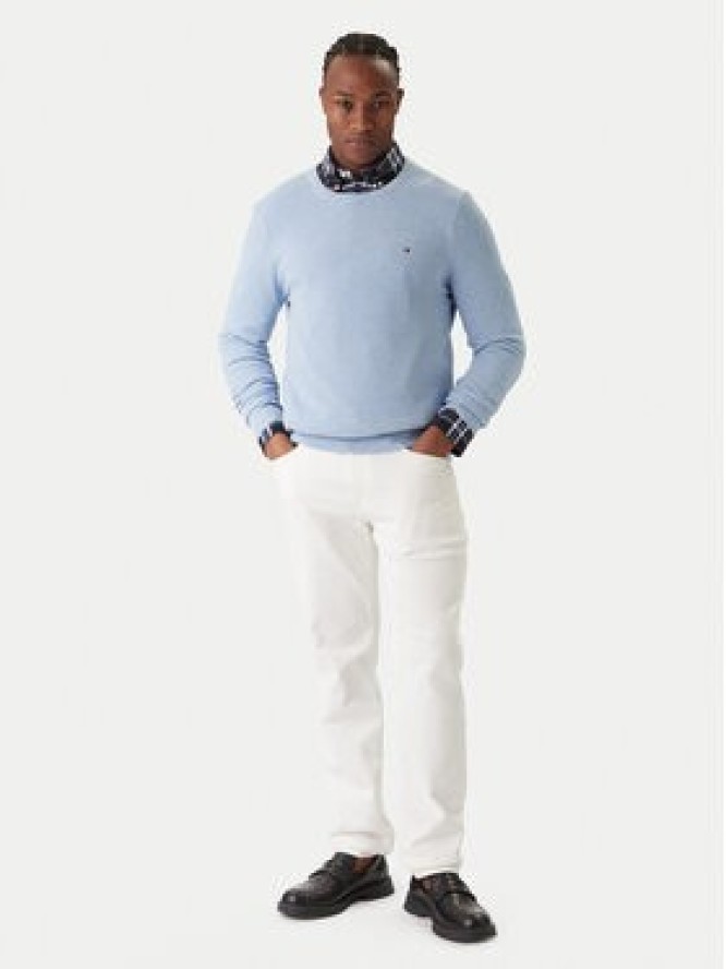Tommy Hilfiger Sweter Essential MW0MW36347 Błękitny Regular Fit