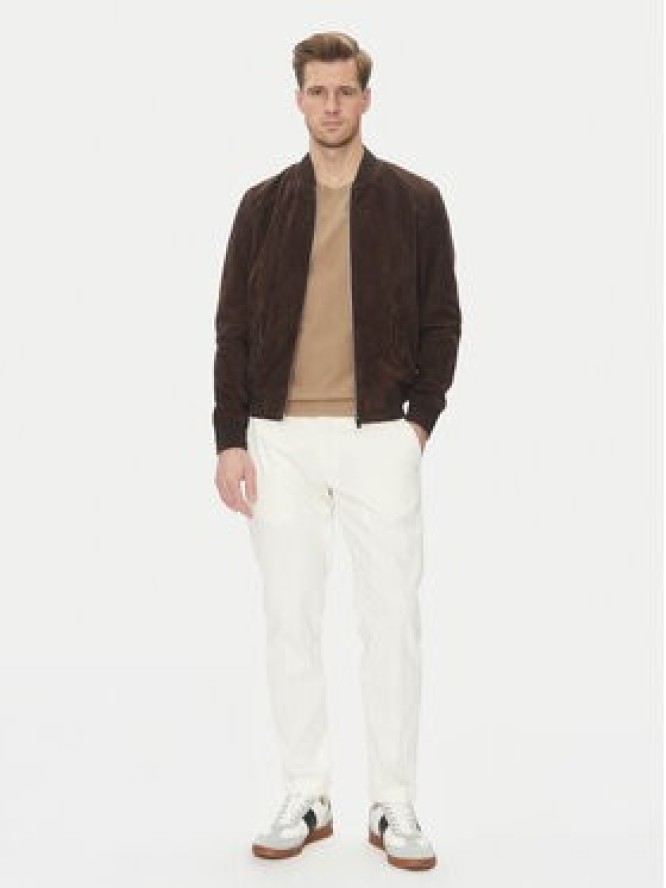 Serge Pariente Kurtka skórzana M888 Brązowy Regular Fit