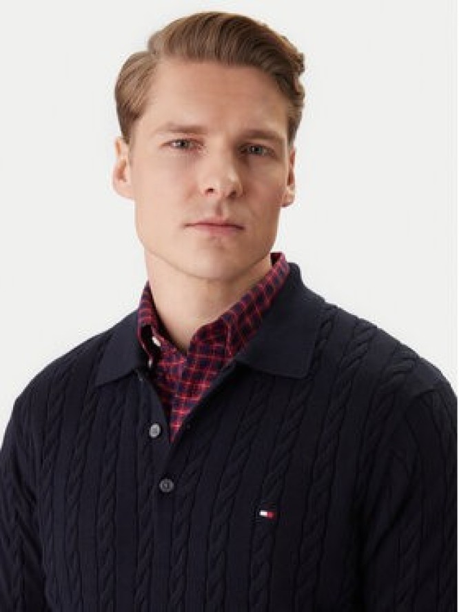 Tommy Hilfiger Sweter Classic MW0MW41955 Granatowy Regular Fit