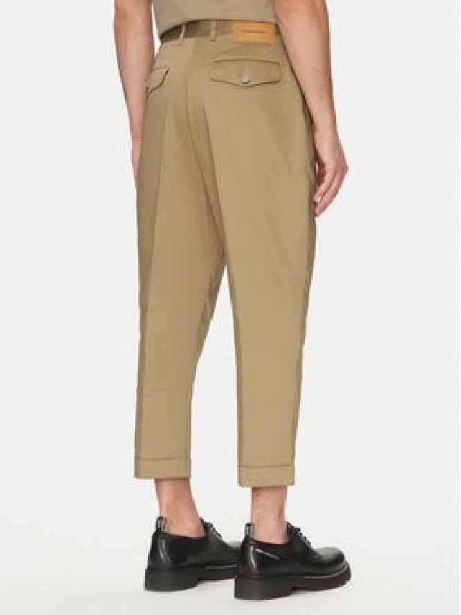 AMI Paris Spodnie materiałowe HTR121.CO0103 Khaki Oversize