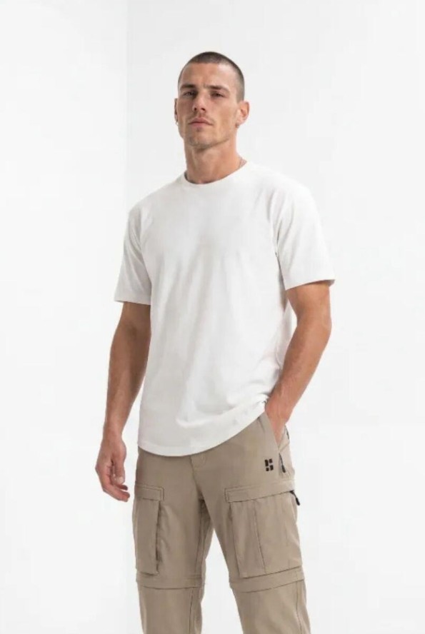 Poederbaas męski T-shirt outdoor z wełny merino SOLX Off White
