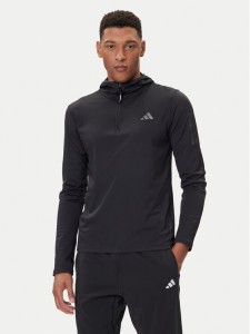 adidas Bluza techniczna Own The Run Winterized JN6378 Czarny Slim Fit