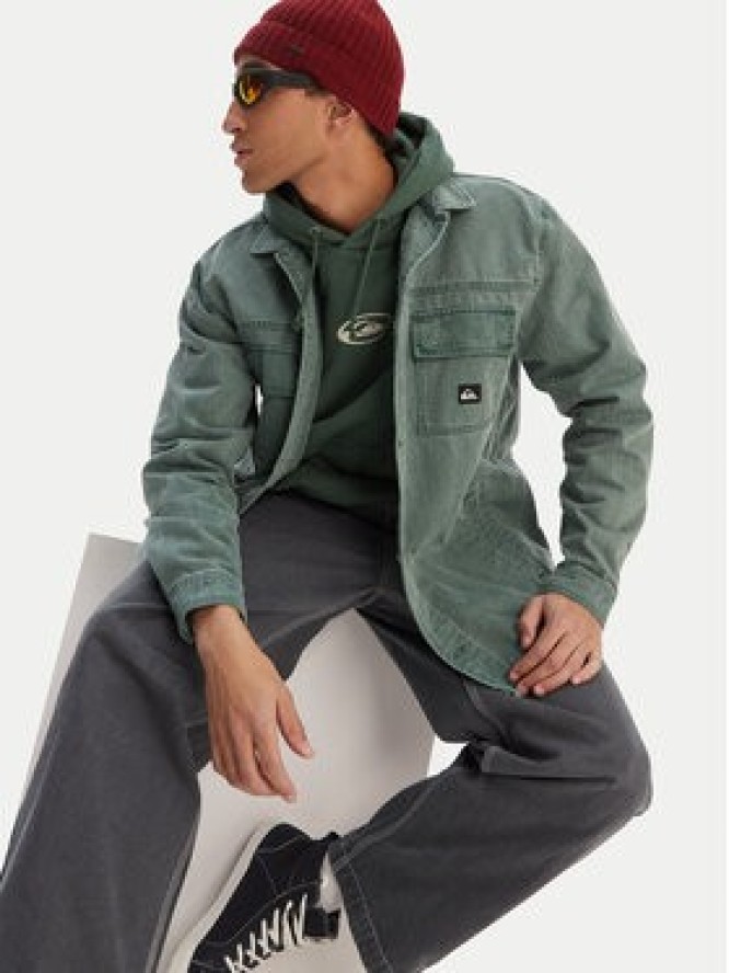 Quiksilver Koszula jeansowa Mohab Washed Twill EQYWT04654 Zielony Oversize