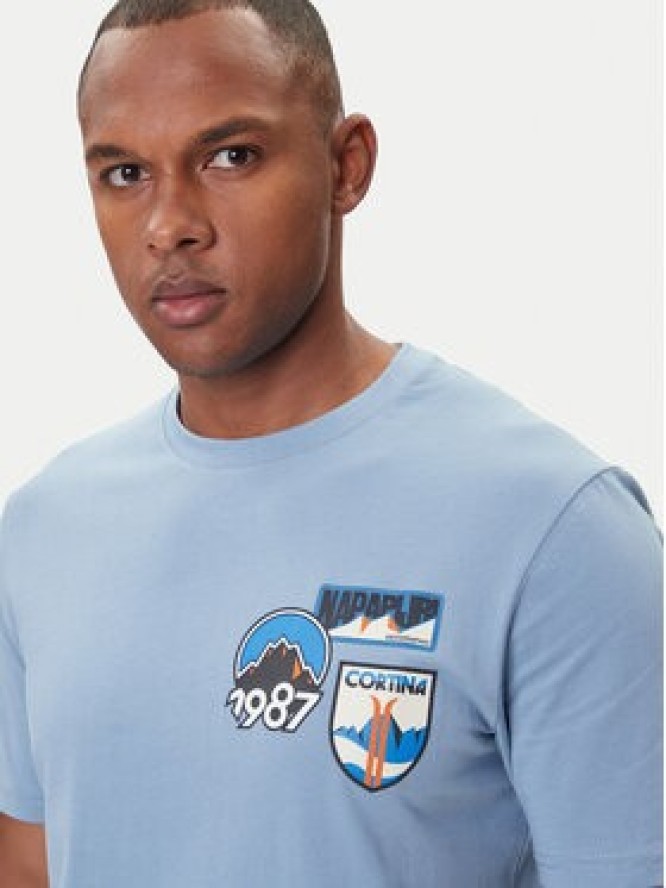 Napapijri T-Shirt S-Montepiana NP0A88SV Niebieski Regular Fit