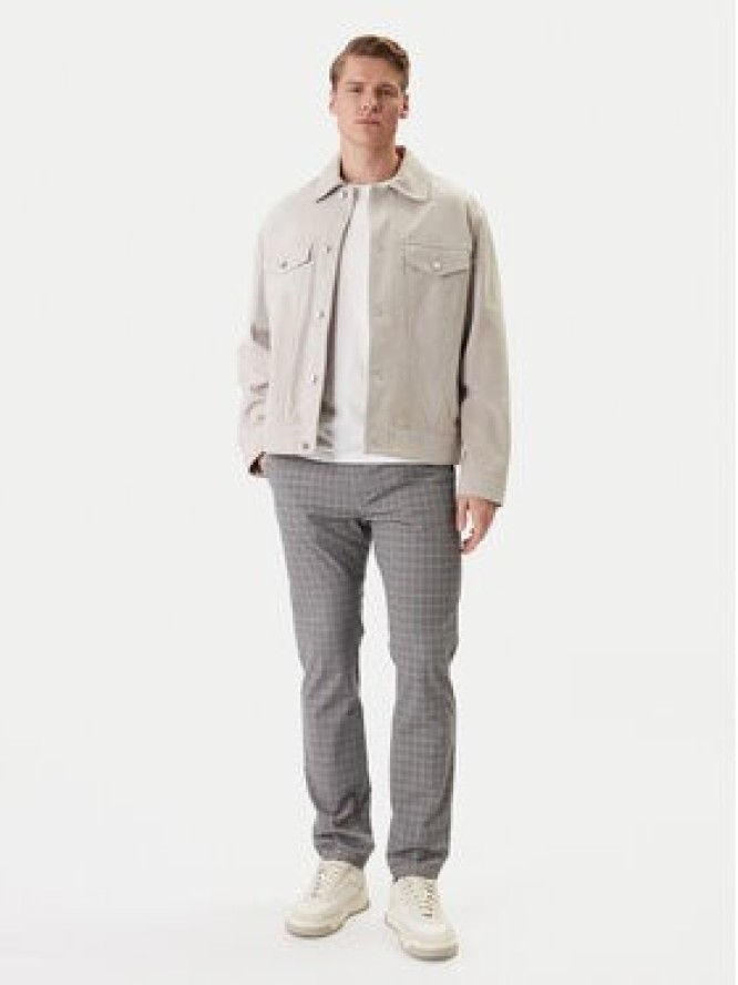 BOSS Kurtka skórzana Johot 50552130 Szary Regular Fit