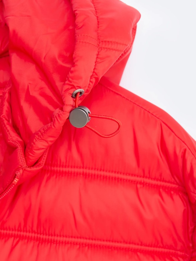 Kurtka męska pikowana z kapturem czerwona Acarf 603
