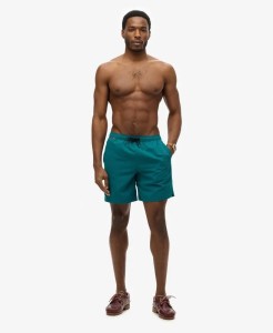 superdry Premium haftowane spodenki kąpielowe 43 cm – FOREST GREEN