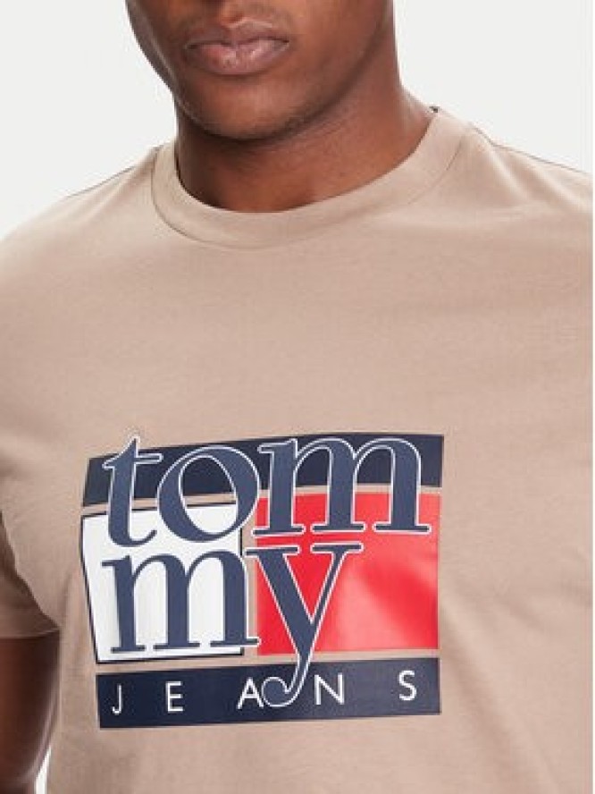 Tommy Jeans T-Shirt DM0DM21977 Beżowy Regular Fit