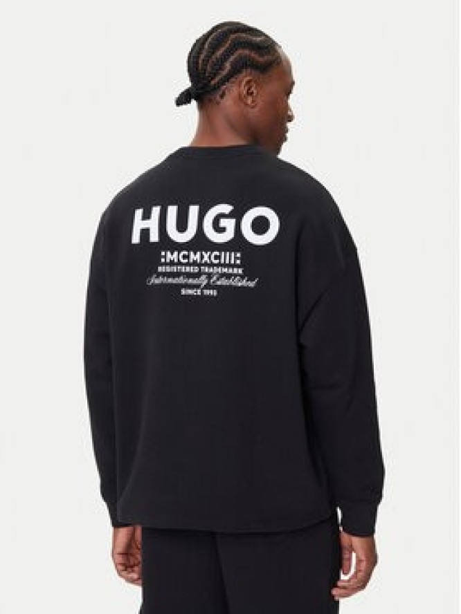 HUGO Bluza Naviu 50510732 Czarny Loose Fit
