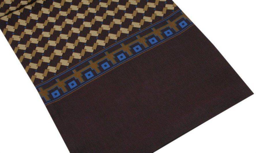 Męski Szalik Elegancki Miękki, Dwustronny, Śliski - ALTIES - Brąz w Regularny Wzór