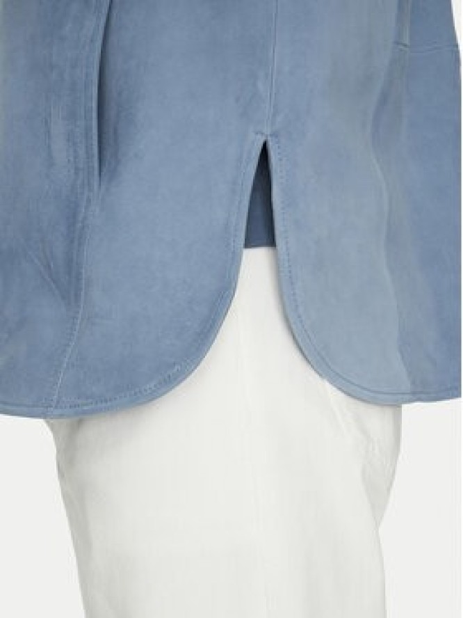 Michael Kors Kurtka skórzana CS5800P4R4 Błękitny Regular Fit