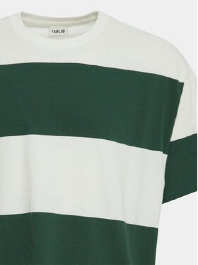 Solid T-Shirt Ijam 21108144 Zielony Regular Fit